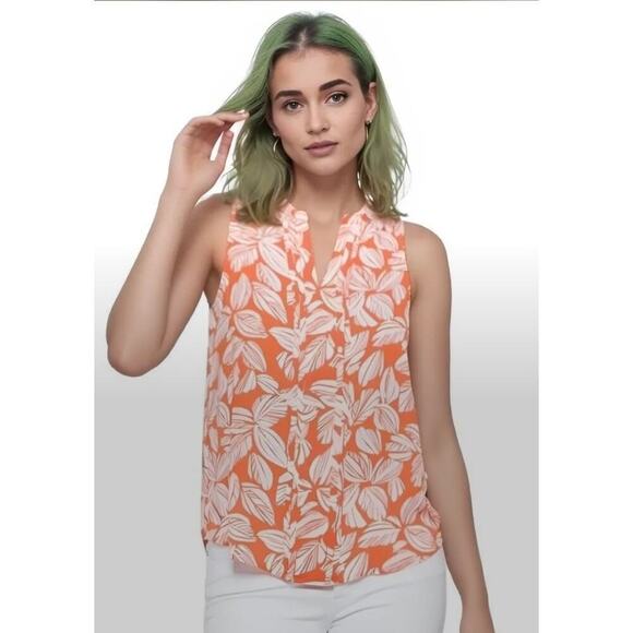 41Hawthorn Tops - 41 Hawthorn Stitch Fix tropical print orange tank size small Resort wear office